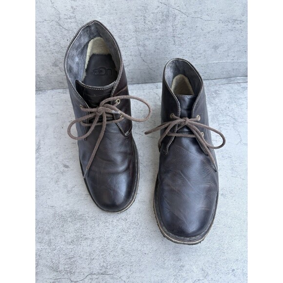 UGG Leighton Chukka Boots Men\'s Leather Shoes Chocolate Brown 3275 Size US 11.5 main image 7